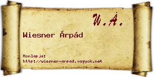 Wiesner Árpád névjegykártya